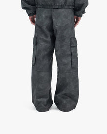 SCRIPT LOGO LEATHER PANTS GREY