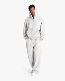 GRAFFITI ZIP-HOODIE GREY MELANGE