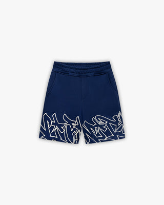 GRAFFITI SHORTS BLUE