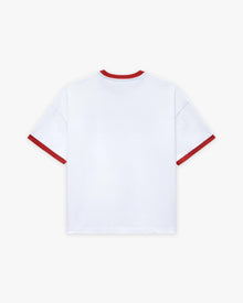 SIGNATURE TEE WHITE/RED