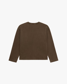 ACID WASHED WAFFLE LONGSLEEVE BROWN