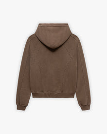 ACID WASHED HOODIE BROWN