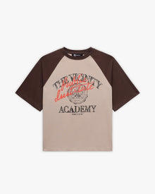 BICOLOR PUBLIC INSTITUTE TEE BROWN/CREAM