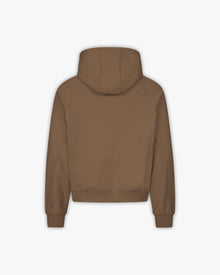 INSIDE OUT ZIP HOODIE CHOCOLATE BROWN