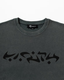 ACID WASHED WAFFLE LONGSLEEVE DARK GREY