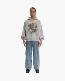 EAGLE TATTOO HOODIE MELANGE GREY