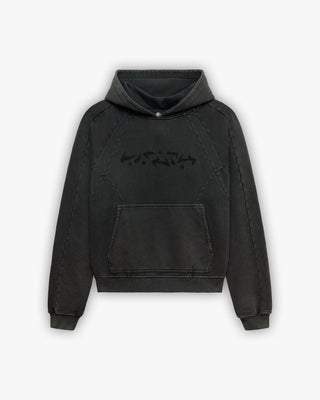 ACID WASHED HOODIE DARK GREY