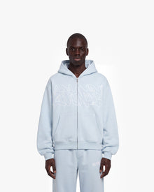 GRAFFITI ZIP-HOODIE SKY BLUE