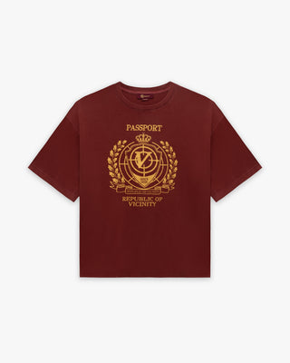 PASSPORT TEE WASHED RED
