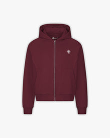 INSIDE OUT ZIP HOODIE WINE RED