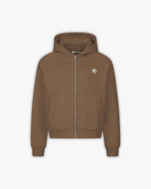 INSIDE OUT ZIP HOODIE CHOCOLATE BROWN