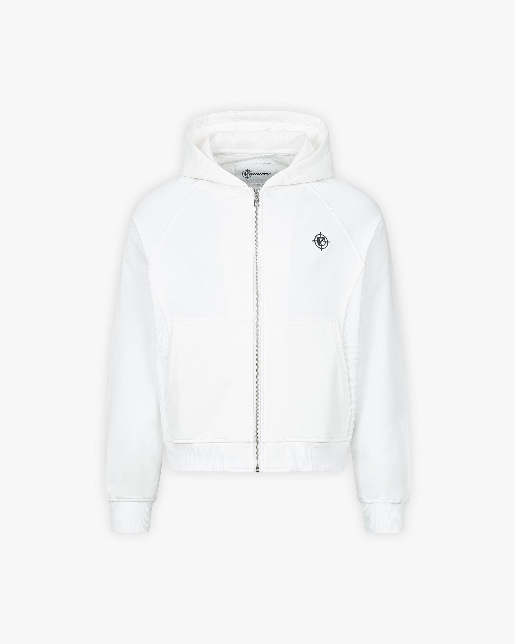 INSIDE OUT ZIP HOODIE WHITE