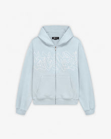GRAFFITI ZIP-HOODIE SKY BLUE