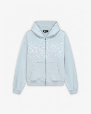 GRAFFITI ZIP-HOODIE SKY BLUE