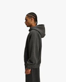 ACID WASHED HOODIE DARK GREY