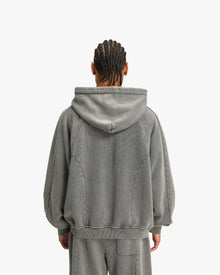 ACID WASHED HOODIE LIGHT GREY