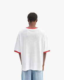 SIGNATURE TEE WHITE/RED
