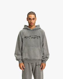 ACID WASHED HOODIE LIGHT GREY