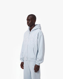 GRAFFITI ZIP-HOODIE SKY BLUE