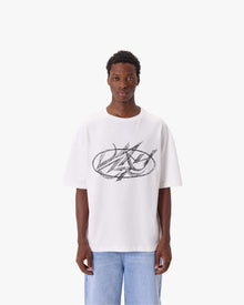 DRAWN SCRIPT TEE WHITE