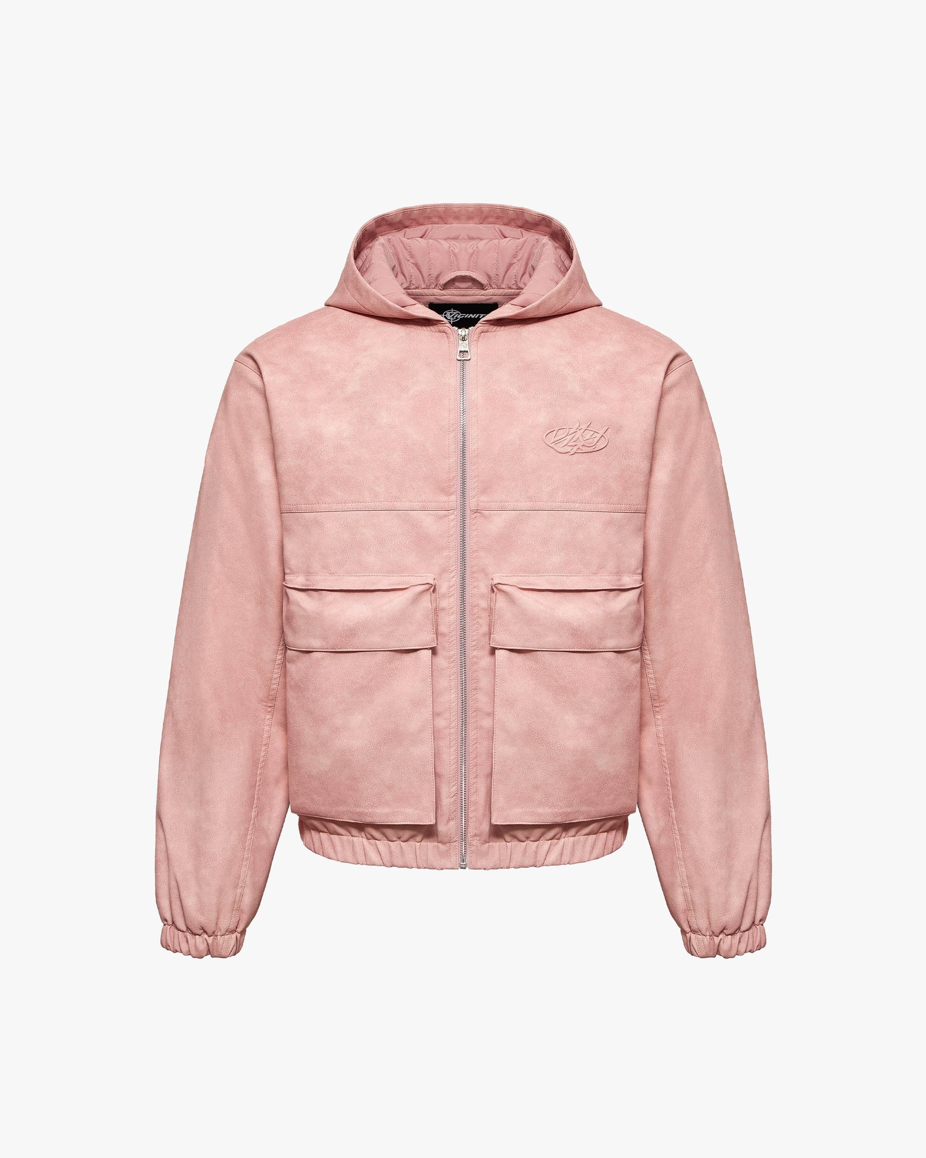 SCRIPT LOGO LEATHER JACKET VINTAGE PINK