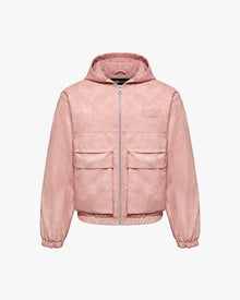 SCRIPT LOGO LEATHER JACKET VINTAGE PINK