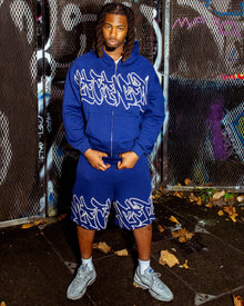 GRAFFITI SHORTS BLUE
