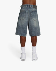 YELLOW TINTED DENIM JORTS