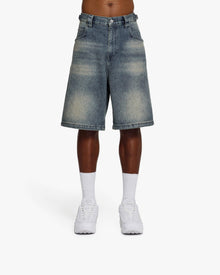 YELLOW TINTED DENIM JORTS