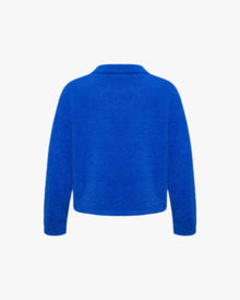 FAUX MINK POLO SWEATER ROYAL BLUE