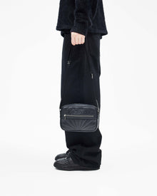 DEBOSSED LOGO SHOULDER BAG - BLACK