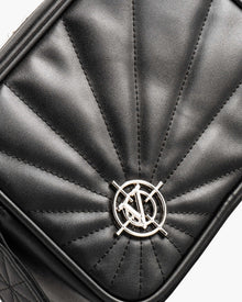 X LEATHER SHOULDERBAG BLACK