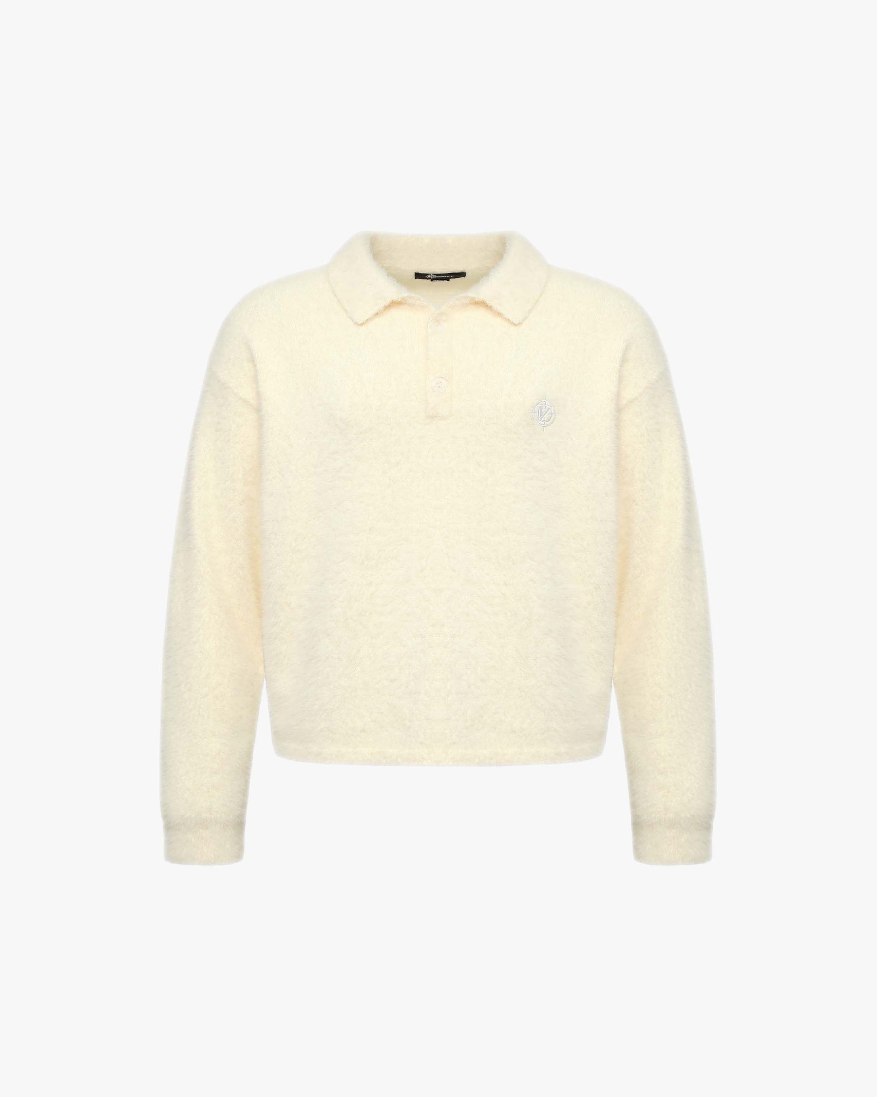 FAUX MINK POLO SWEATER CREAM