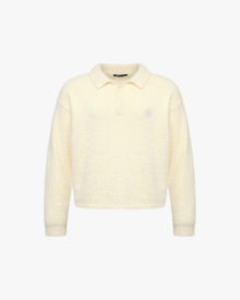 FAUX MINK POLO SWEATER CREAM