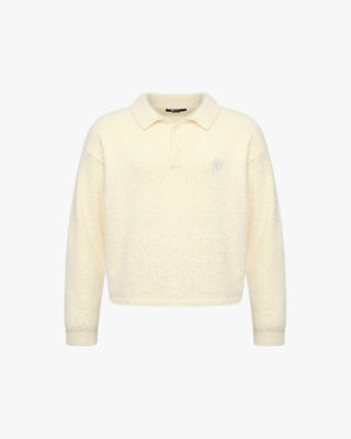 FAUX MINK POLO SWEATER CREAM
