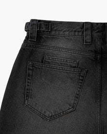 FADED BLACK DENIM JORTS
