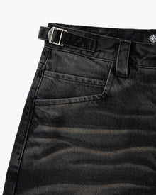 FADED BLACK DENIM JORTS