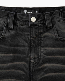 FADED BLACK DENIM JORTS