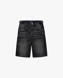 FADED BLACK DENIM JORTS