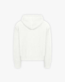 V-LOGO KNIT ZIP HOODIE WHITE