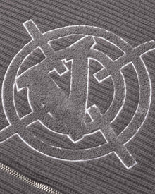 V-LOGO KNIT ZIP HOODIE ASH GREY