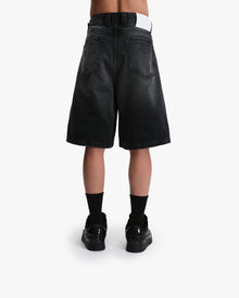 FADED BLACK DENIM JORTS