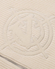 V-LOGO KNIT ZIP HOODIE BEIGE