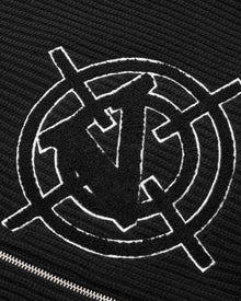 V-LOGO KNIT ZIP HOODIE BLACK