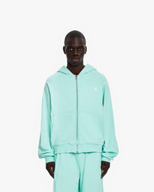 INSIDE OUT ZIP HOODIE TURQUOISE