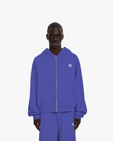 INSIDE OUT ZIP HOODIE OCEAN BLUE