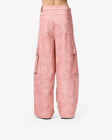 SCRIPT LOGO LEATHER PANTS VINTAGE PINK