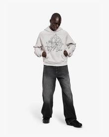 CONSTRUCTION LOGO HOODIE GREY