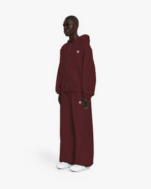 INSIDE OUT ZIP HOODIE WINE RED