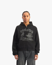SHOOTING HOUSE ZIP HOODIE BLACK
